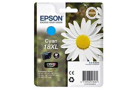 E115410 Epson C13T18124010 Blekk EPSON T1812 C13T18124010 XL bl&#229; 